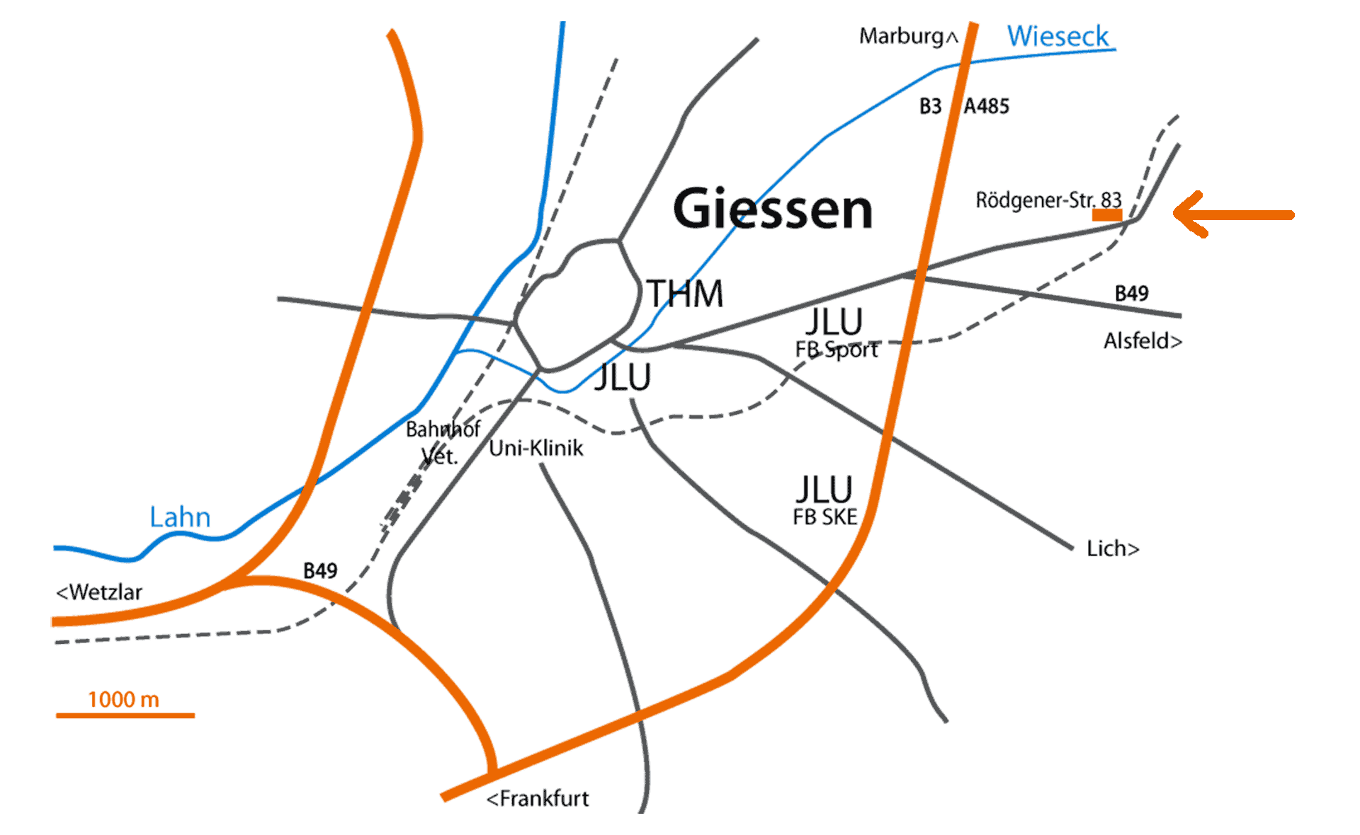 Karte von Giessen